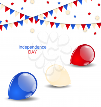 Illustration colorful balloons in american flag colors - vector