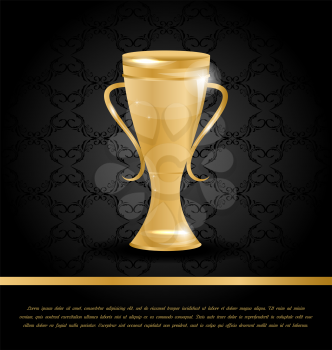 Illustration Wealth Background with Golden Championship Cup - Vector