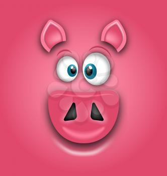 Chinese Zodiac Sign Year of Pig, Happy Chinese New Year 2019 - Illustration Vector
