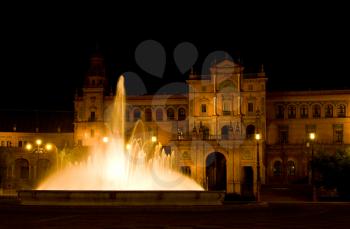 Royalty Free Photo of a Fountain at Night