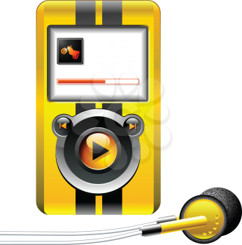 Royalty Free Clipart Image of  a MP3 Music Media Portable Player
