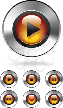 Royalty Free Clipart Image of MP3 Music Media Player Buttons