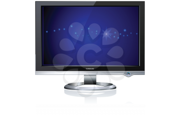 Royalty Free Clipart Image of a Flat Plasma LCD Computer Monitor