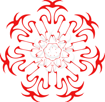 Royalty Free Clipart Image of a Red Snowflake