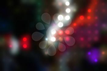 illustration of blurred neon disco light dots pattern on dark background