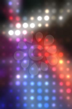 illustration of blurred neon disco light dots pattern on dark background