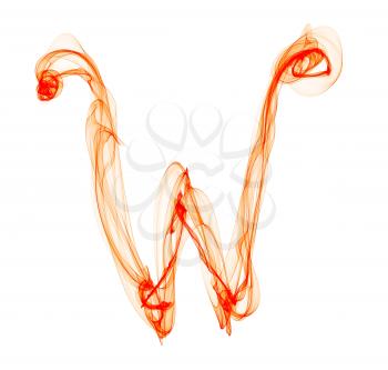 w letter made of fire