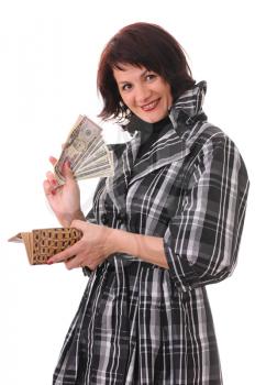 Royalty Free Photo of a Woman Holding Money