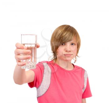 Royalty Free Photo of a Teenage Boy Drinking Water