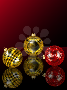 Royalty Free Clipart Image of Christmas Disco Ornaments