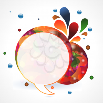 Royalty Free Clipart Image of Colourful Abstract Circular Speech Bubble