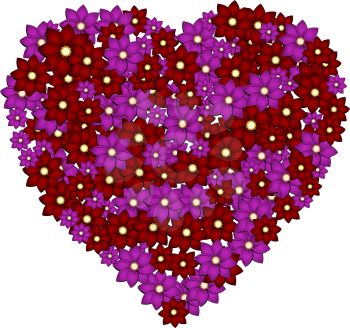 Royalty Free Clipart Image of a Floral Heart