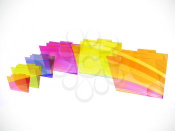 Royalty Free Clipart Image of a Background of Rainbow Folders
