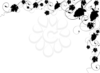 Royalty Free Clipart Image of a Grape Vine Border