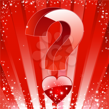 Royalty Free Clipart Image of a Valentines Background With a Question Mark 