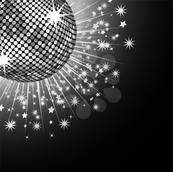 Royalty Free Clipart Image of a Sparkling Disco Ball