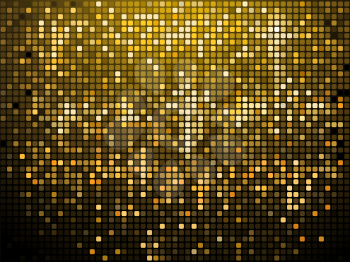 Royalty Free Clipart Image of an Abstract Sparkling Gold Mosaic Tile Background