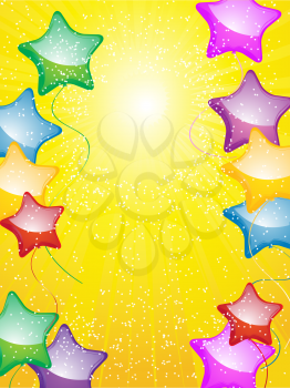 Royalty Free Clipart Image of a Star Balloon Background