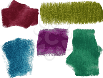 Royalty Free Clipart Image of a Set of Textured Roller Paint Textures 