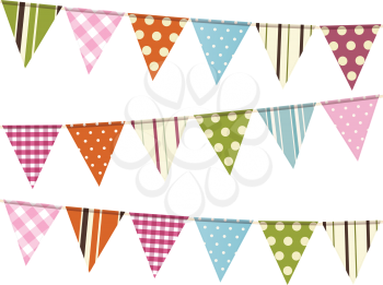 Bunting flags on a white background