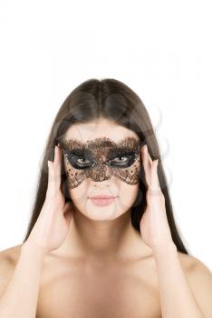 Royalty Free Photo of a Woman Wearing a Mask