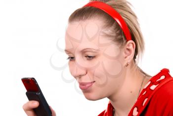 Royalty Free Photo of a Woman Using a Cellphone