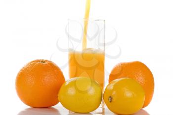 Royalty Free Photo of Orange Juice and Lemons
