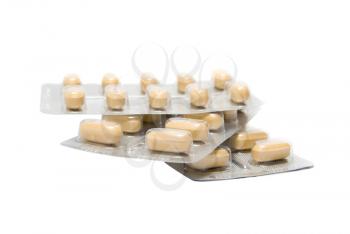 Blisterpack of Pills isolate on White Background