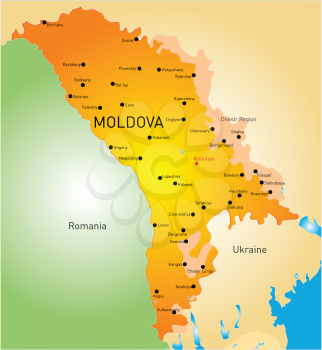 vector color map of Moldova country