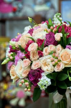 close up of beautiful wedding bouquet