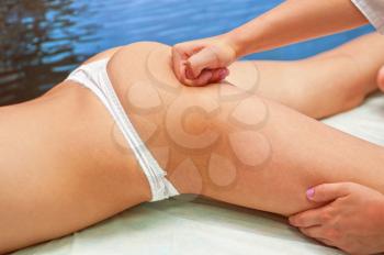 anticellulite massage for woman closeup