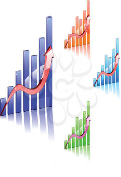 Royalty Free Clipart Image of a Set of Graphs