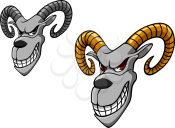Wild goat as a tattoo or mascot isolated on white background