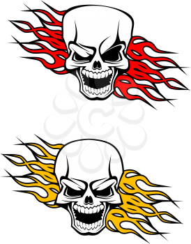 Danger skulls as a tattoo or evil concept