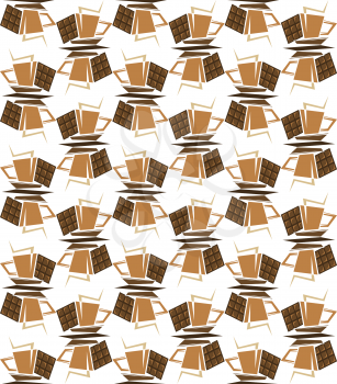 Seamless background with coffee cups for beverage design