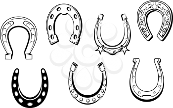 Lucky  steel horseshoes set isolated on white background