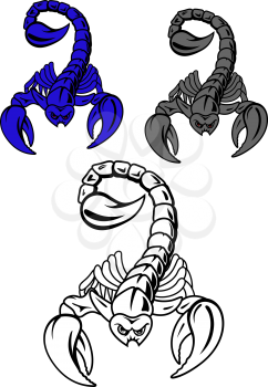 Danger scorpion in cartoon style for tattoo or mascot design