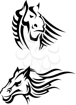 Tribal horses mascots for tattoo or another design