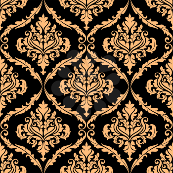 Damask floral pattern with brown colours for background design