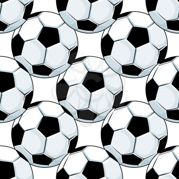 Football or soccer balls seamless pattern for sports background and tournament design