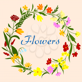 Floral wreath or ring frame for spring seasonal design