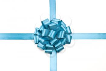 Royalty Free Photo of a Blue Ribbon Bow