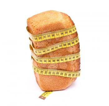 Royalty Free Photo of Bread Wrapped With a Measurement Tape