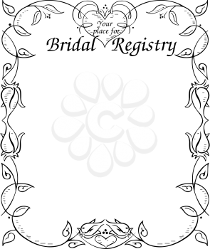 Royalty Free Clipart Image of a Bridal Registry Frame