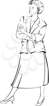 Royalty Free Clipart Image of a Woman in Business Attire