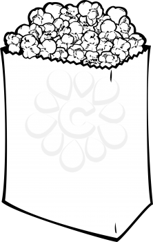 Royalty Free Clipart Image of a Bag of Popcorn