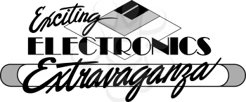 Royalty Free Clipart Image of an Electronics Extravaganza
