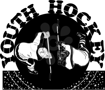 Royalty Free Clipart Image of a Youth Hockey Promo