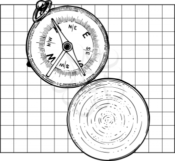 Royalty Free Clipart Image of a Hunting Compass