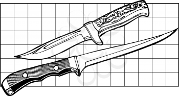 Royalty Free Clipart Image of Hunting Knives